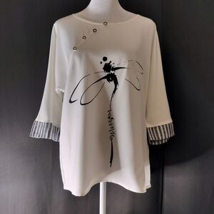 Elegant White Floral Women's Top